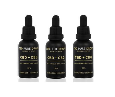 BUY 3 x CBD PURE DROPS 50% CBD 5250mg + CBG 1250mg 30ml BUY 3 x CBD PURE DROPS 50% CBD 5250mg + CBG 1250mg 30ml