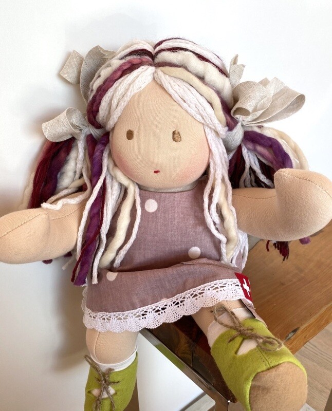 POUPEE EN LAINE 38cm, 100% naturel
