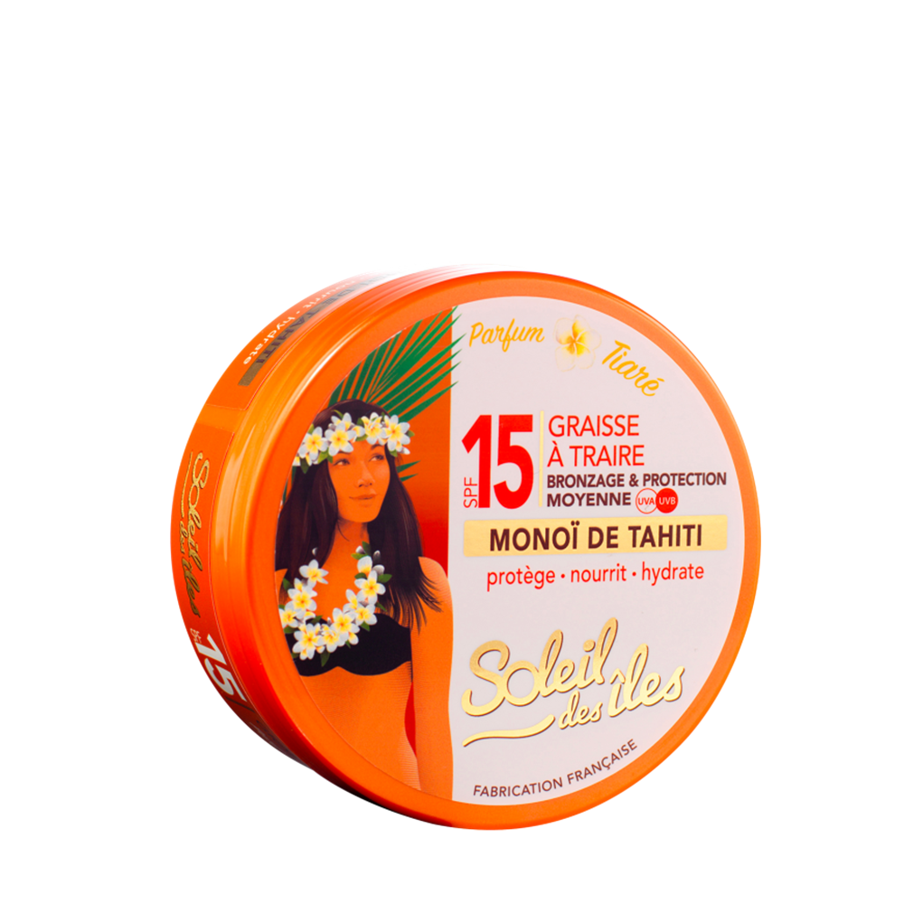 Graisse à traire FPS 15 au Monoï de Tahiti
SOLEIL DES ÎLES