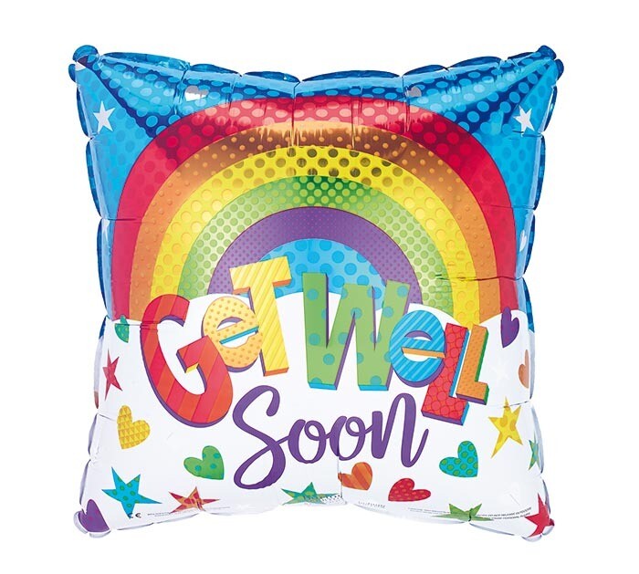 18" SQUARE RAINBOW GET WELL