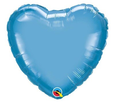18 - CHROME SOLID HEART BLUE