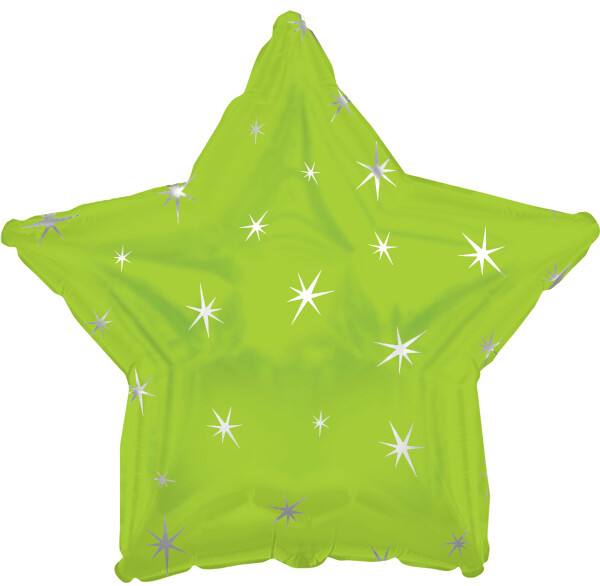 18 - METALLIC STAR WITH STARS LIME GREEN