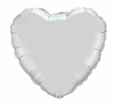18 - METALLIC HEART SOLID WHITE
