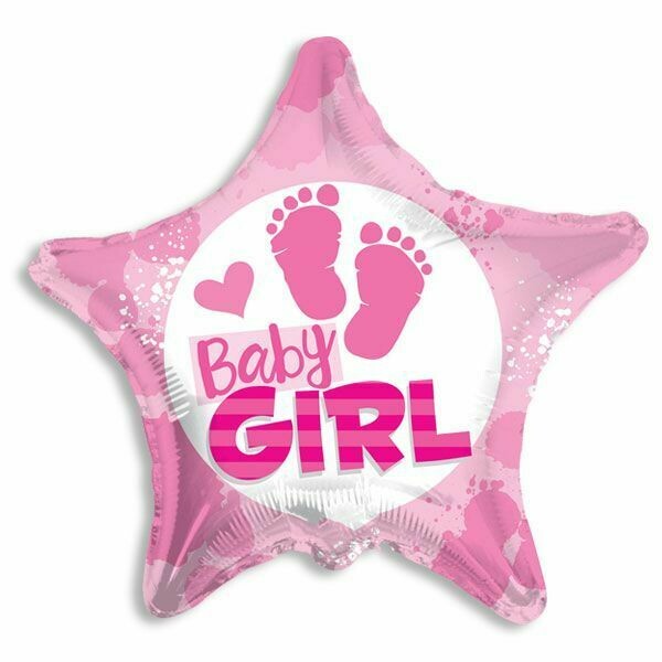 18" - STAR WITH FOOTPRINTS BABY GIRL