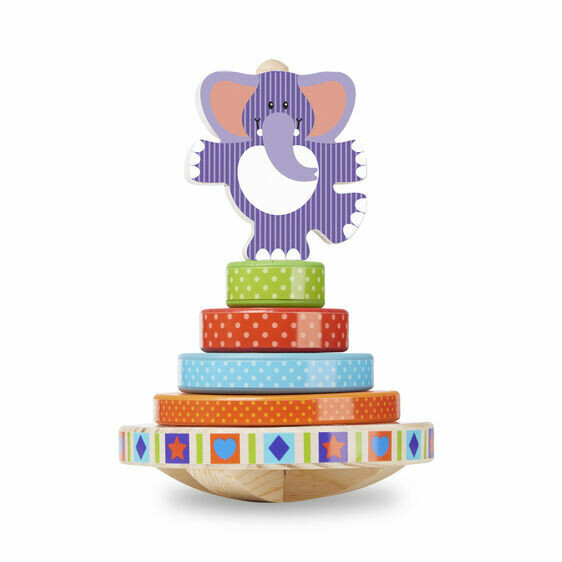 FIRST- PLAY BABY TOYS 30127-ELEPHANT ROCKING STACKER