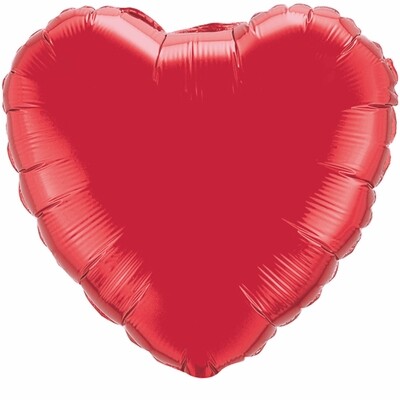 36 - METALLIC HEART SOLID - RUBY RED