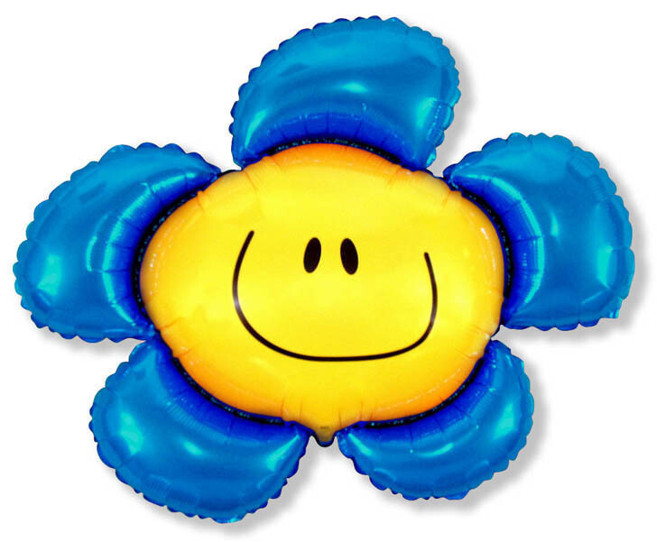 41 - BLUE SMILEY FACE FLOWER