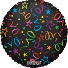 18 - BLACK WITH STARS AND STREAMERS ACCENT