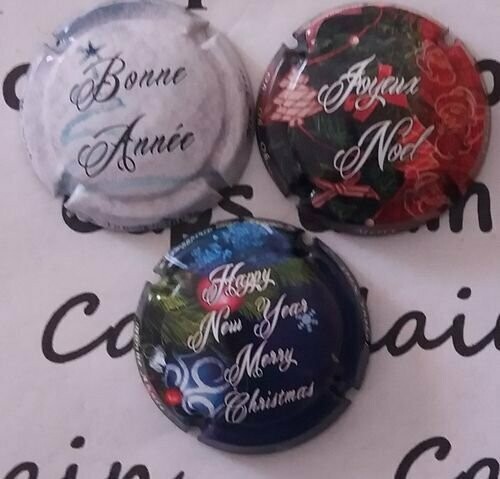 SÉRIE CAPSULES  CHAMPAGNE GENERIQUE BONNES FÊTES 2018 REF 1048/1048b