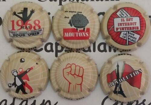 6 BELLE CAPSULES CHAMPAGNE GNERIEQUE 50 ANS MAI 1968 NEWS REF 1009/1009e NEWS