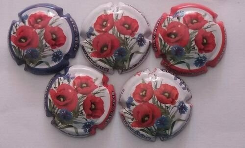 5 BELLES CAPSULES CHAMPAGNE GENERIQUE CENTENAIRE 1918/2018 REF N°1011 A 1011D NEWS