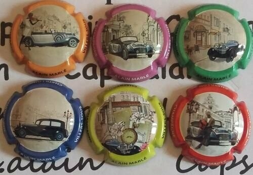 6 BELLES CAPSULES CHAMPAGNE MARLE ALAIN VOITURE REF N°6h/6he NEWS
