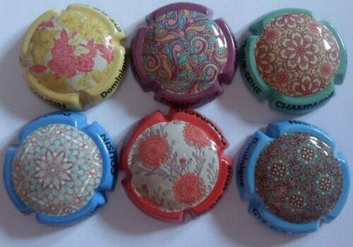 SERIE CAPSULES CHAMPAGNE COUSSIN DOMINIQUE ROSACES REF N° 6/6e