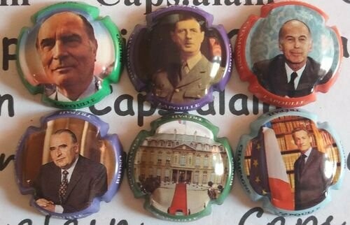 6 BELLES CAPSULES CHAMPAGNE LAPOULLE BRUNO PRESIDENTS REF N°6 a 6e NEWS