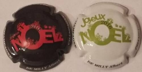 SÉRIE CAPSULES CHAMPAGNE DE MILLY ALBERT NOEL 2016 REF N°33 ET 33a