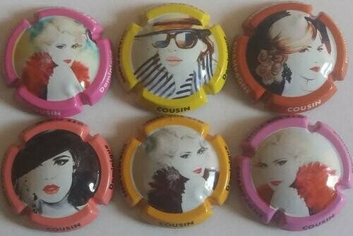 SÉRIE CAPSULES CHAMPAGNE COUSSIN DOMINIQUE CUVEE FEMME REF N°8 a 8e