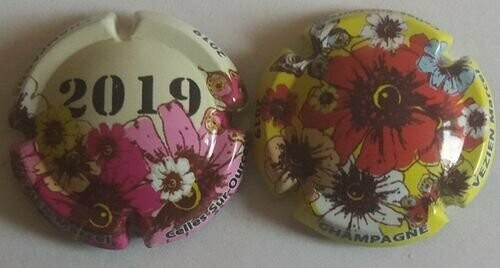 2 BELLES CAPSULES CHAMPAGNE VEZIEN MARCEL LES FLEURS 2019 REF N°132 ET 132A NEWS