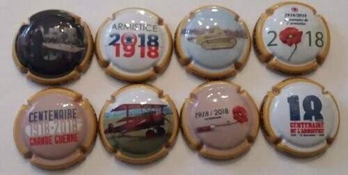 6 BELLES CAPSULES CHAMPAGNE DELIGNY GERARD N° 7 a 7e LES COUPLES OISEAUX NEWS