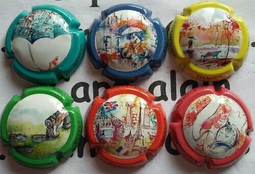 6 BELLES CAPSULES CHAMPAGNE BUFFET DAMIEN REF N° 2 a 2e NEWS