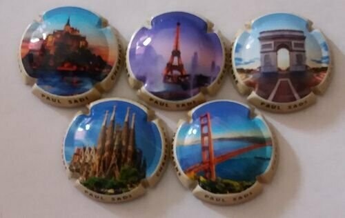 SERIE CAPSULES CHAMPAGNE PAUL SADI LES MONUMENTS NEWS REF N°9 a 9d