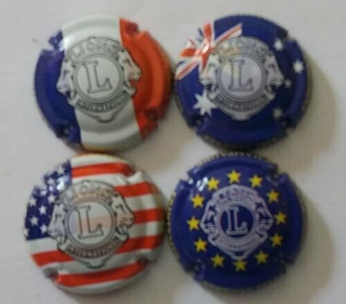 4 BELLES CAPSULES CHAMPAGNE LION'S CLUB REF N°48 a 48c NEWS