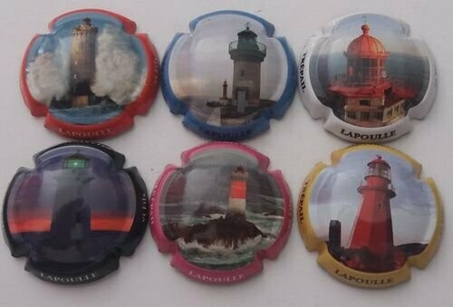 6BELLES CAPSULES CHAMPAGNE LAPOULLE ET FILS LES PHARES REF N°5 a 5e NEWS