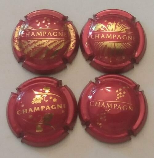 SÉRIE CAPSULES CHAMPAGNE GENERIQUE REF N° 764g/765g/766g/767g