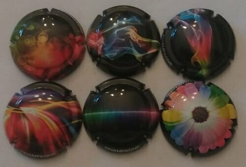 SÉRIE CAPSULES CHAMPAGNE GENERIQUE ARC EN CIEL REF N°935 a 935e