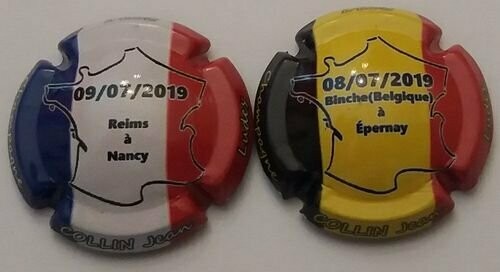 2 BELLES CAPSULES CHAMPAGNE COLLIN JEAN ETAPE DU TOUR DE FRANCE 2019 NEWS REF N°11 a 11a
