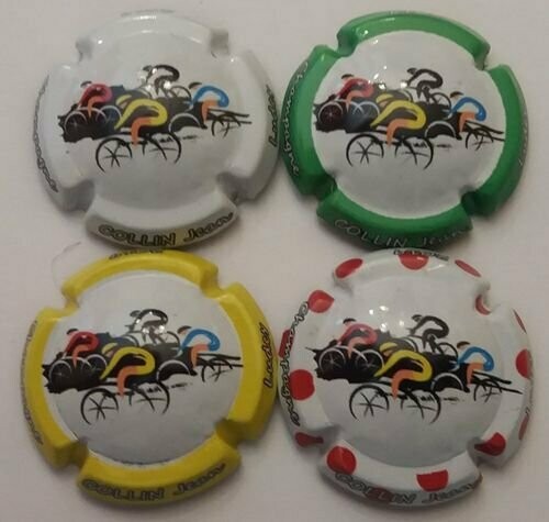 4 BELLES CAPSULES CHAMPAGNE COLLIN JEAN MAILLOTS TOUR DE FRANCE 2019 NEWS REF N° 10 a 10c