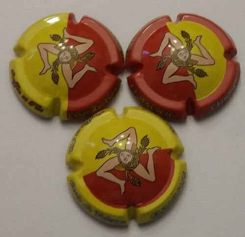 3 BELLES CAPSULES CHAMPAGNE RUFFIN ET FILS BLASON SICILE REF N°56 a 56b NEWS