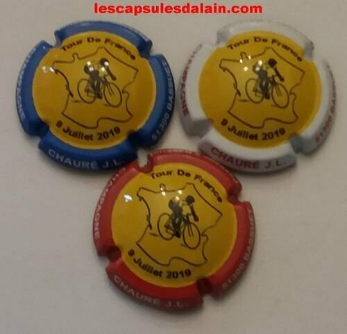 3 BELLES CAPSULES CHAMPAGNE CHAURE J.L TOUR DE FRANCE 2019 NEWS REF N° 52 a 52b NEWS