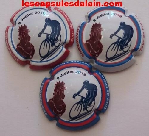 3 BELLES CAPSULES CHAMPAGNE BOUZY PASSAGE TOUR DE FRANCE 2019 NEWS REF N°31 a 31b