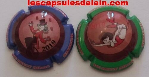 2 BELLES CAPSULES CHAMPAGNE DE MILLY ALBERT CUVEE CABARET 2019 NEWS REF N°36d et 36e