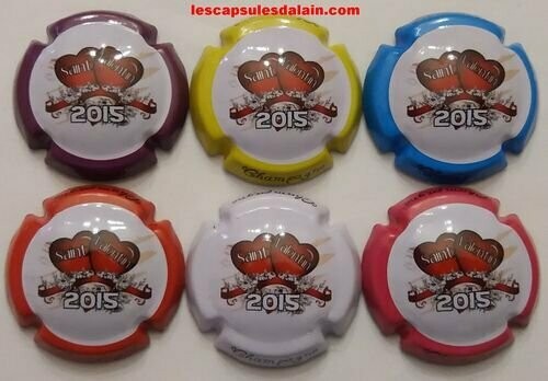 6 BELLES CAPSULES CHAMPAGNE GENERIQUE ST VALENTIN 2015 REF N°802f a 802k NEWS RARE