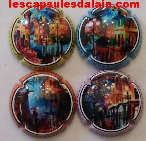 4 BELLES CAPSULES CHAMPAGNE GUERLET MARCHOIS AQUARELLE REF N° 6 a 6c NEWS