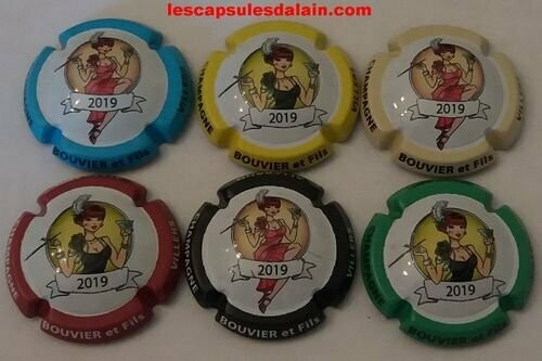 6 BELLES CAPSULES CHAMPAGNE BOUVIER ET FILS FEMMES RETRO 2019 REF N°14 a 14e NEWS