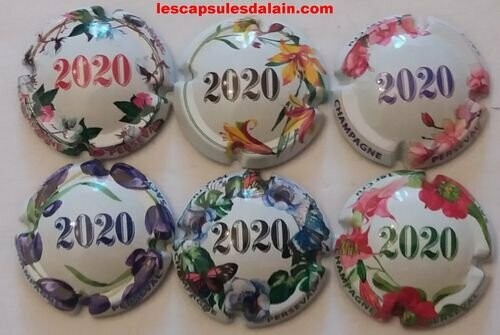 6 BELLES CAPSULES CHAMPAGNE PERSEVAL FLEURS  2020 REF N°11 a 11e NEWS
