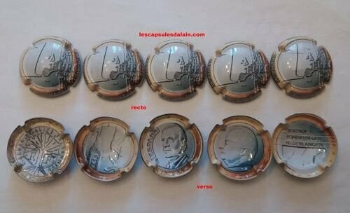 5 BELLES CAPSULES CHAMPAGNE GENERIQUE 20 ANS DE L'EURO RECTO VERSO REF N°1084 A 1084b NEWS