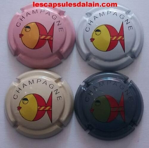 4 BELLES CAPSULES CHAMPAGNE GENERIQUE LES POISSONS NEWS REF N°C10 a C10c