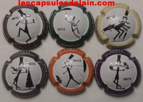 6 BELLES CAPSULES CHAMPAGNE DEVILLE JEAN MARIE SERIE N°1 REF N°11 a 11e NEWS
