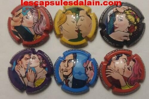 6 BELLES CAPSULES CHAMPAGNE HIRAULT CASSAN LES COUPLES REF N°10 a 10e NEWS