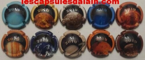 10 BELLES CAPSULES CHAMPAGNE GENERIQUE PLANÈTES 2019 RÉF N°1094 a 1094i NEWS