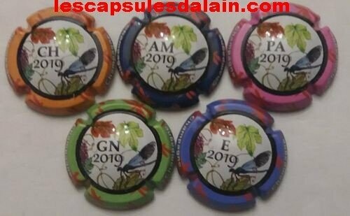 5 BELLES CAPSULES CHAMPAGNE GENERIQUE PUZZLE LIBELLULE 2019 REF N°979l a 979p NEWS
