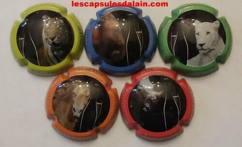 5 BELLES CAPSULES CHAMPAGNE BOUVIER & FILS RÉF N°9 a 9d