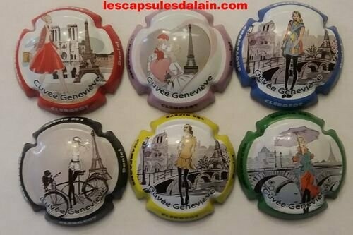 6 BELLES CAPSULES CHAMPAGNE CLERGEOT DANIEL CUVEE GENEVIEVE RÉF N°32 a 32e