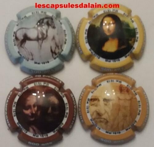 4 BELLES CAPSULES CHAMPAGNE GENERIQUE LEONARD DE VINCI RÉF N° 1096 a 1096c NEWS