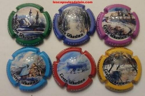 6 BELLES CAPSULES CHAMPAGNE CLERGEOT FABIEN CUVEE SEBASTIEN REF N°6 a 6e NEWS