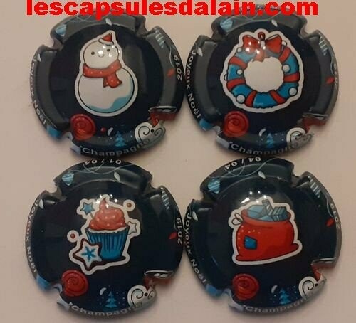 4 BELLES CAPSULES CHAMPAGNE GENERIQUE JOYEUX NOEL 2019 REF N° 1099 a 1099c NEWS