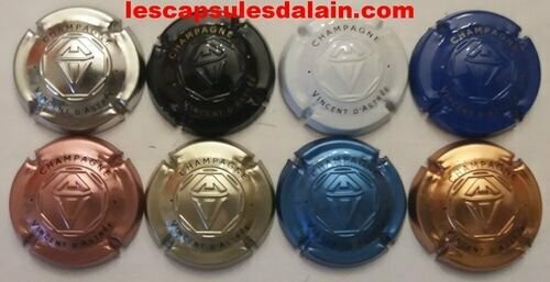 8 BELLES CAPSULES CHAMPAGNE VINCENT D'ASTREE ESTAMPES REF N°19 a 19g NEWS